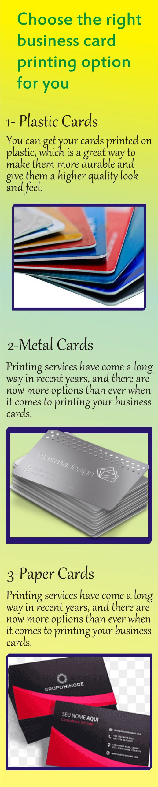 Choose the right business card printing option for you